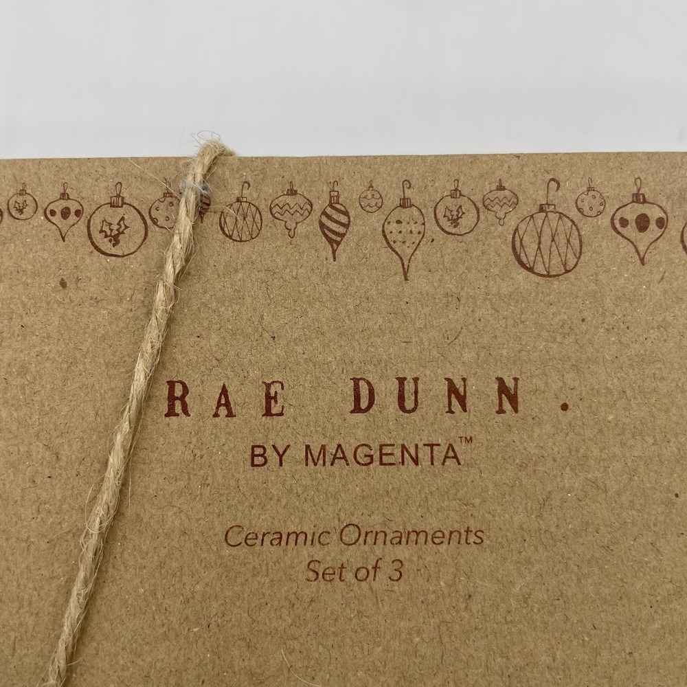 NEW Set of 3 Rae Dunn DREAM EXPLORE IMAGINE Ceramic Ornaments‎ Christmas Holiday - Picture 10 of 11